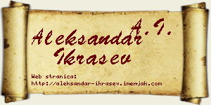 Aleksandar Ikrašev vizit kartica